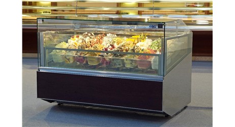 Eisvitrine ISA GELATO SUPERSHOW 120:     	Abmessungen: 	B 1166/ T 1105/ H 1170    	Fassungsvermögen/Inhalt: 	12x 