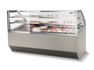 Tortenvitrine ISA Supercapri 220 PAS:     	Abmessungen: 	B 2177/ T 1110/ H 1175 ( H 1352)    	Fassungsvermögen/Inh